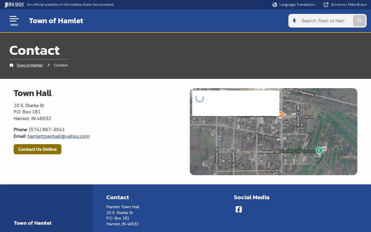 Hamlet court docket Town Hall contact route