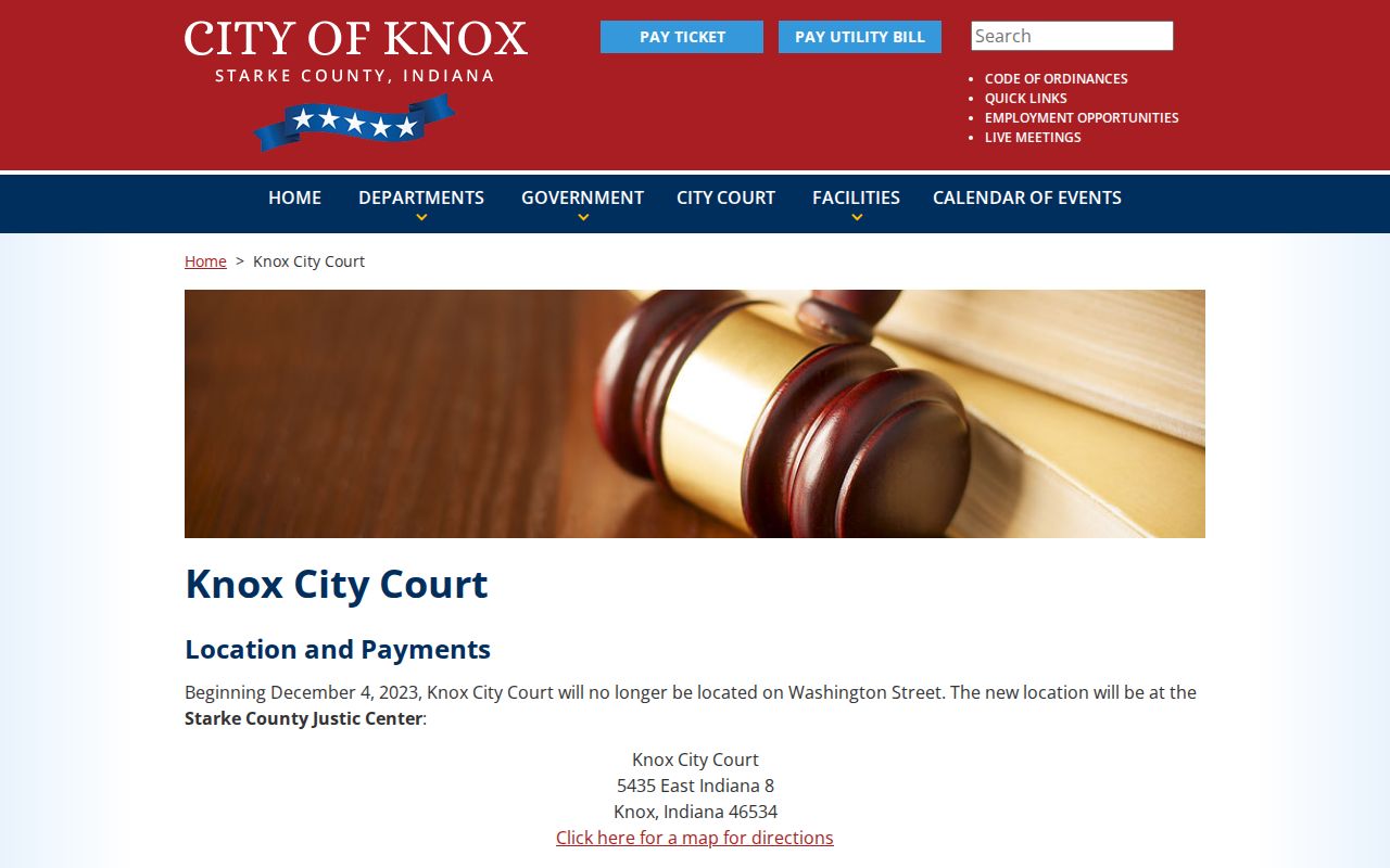 Knox court docket City Court hours and ticket instructions